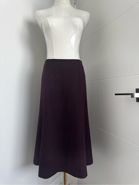 Uniqlo Deep Plum Wool Blend Flare Maxi Skirt S